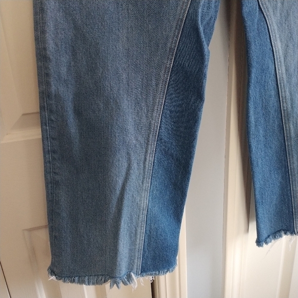 J. Crew Sim Wide Leg Jean Patchwork Raw Hem Sz 30 - Picture 14 of 15